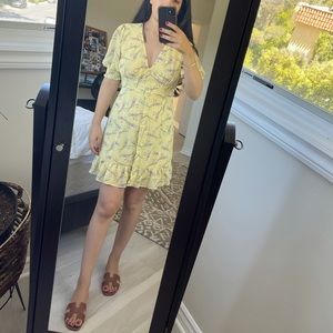 ASTR the label button down yellow day dress